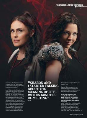Scans via Tumblr: handsofdarkness • Original scans by: siderumregina
Keywords: Amy Lee,Evanescence,magazine,metal hammer,2019,world collide,within temptation